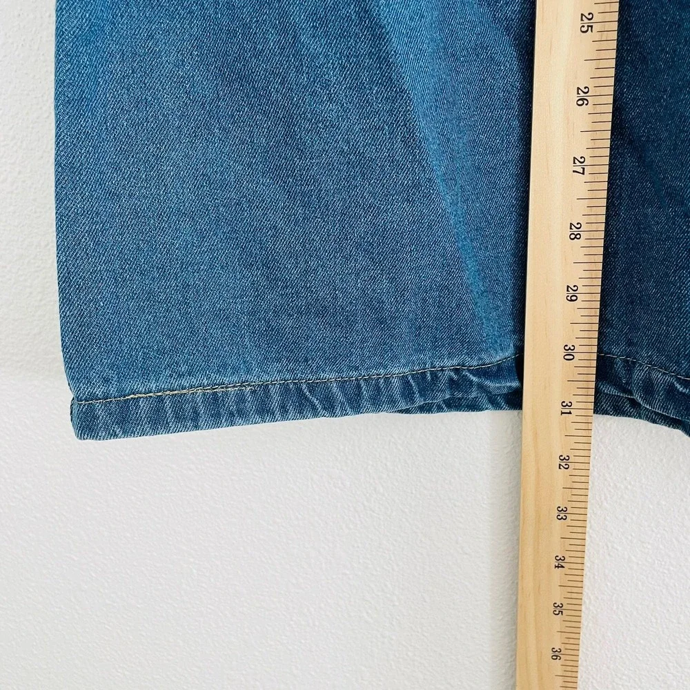 NWT Forever 21 SHEIN Denim Babydoll Mini Dress Puff Sleeve Tie Front Large Y2K‎ - Picture 8 of 8